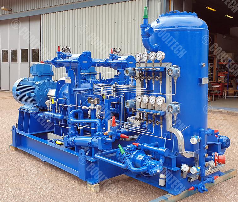 Two explosion proof ammonia compressor units based on Howden screw