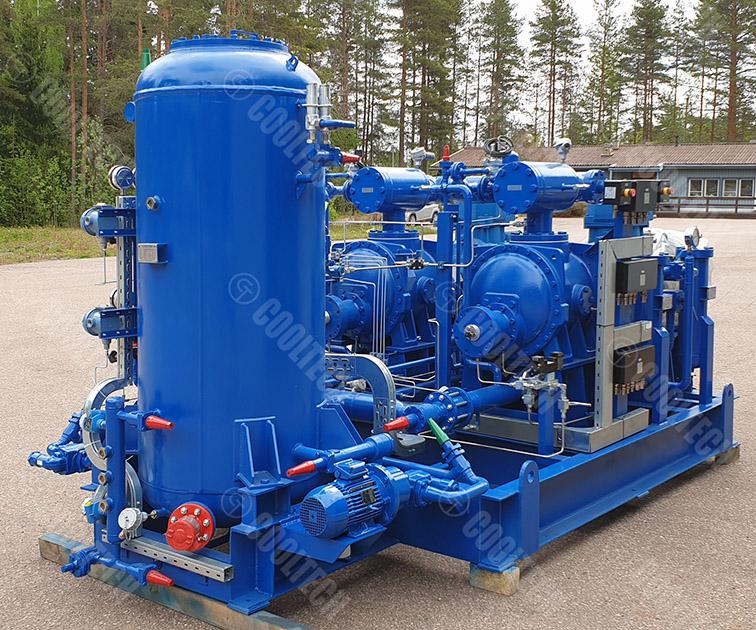 Two explosion proof ammonia compressor units based on Howden screw