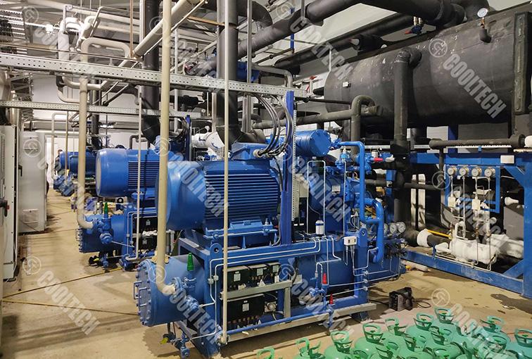 Two explosion proof ammonia compressor units based on Howden screw