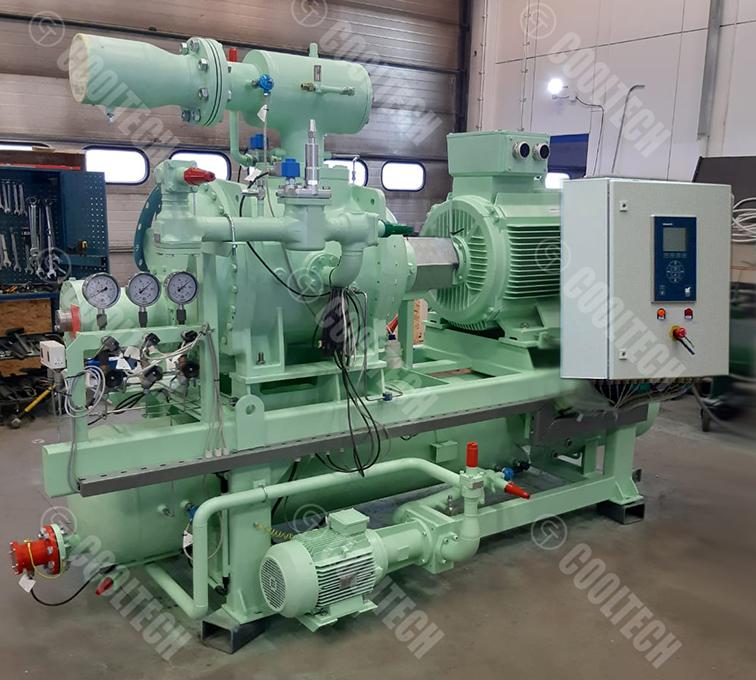 Two explosion proof ammonia compressor units based on Howden screw